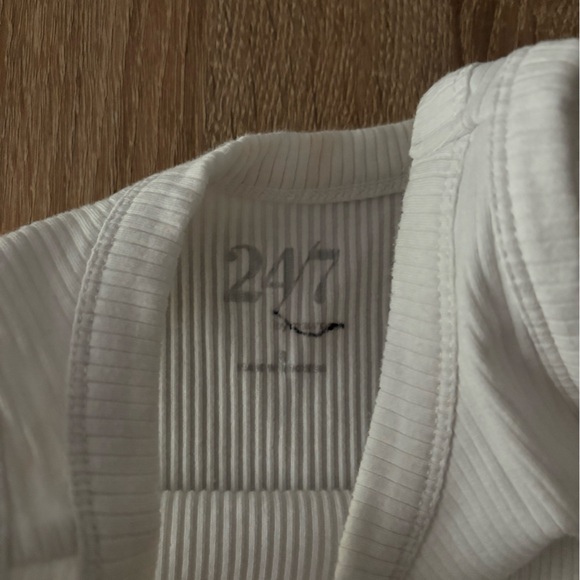 White Ribbed Racerback Tank Top - Picture 3 of 4